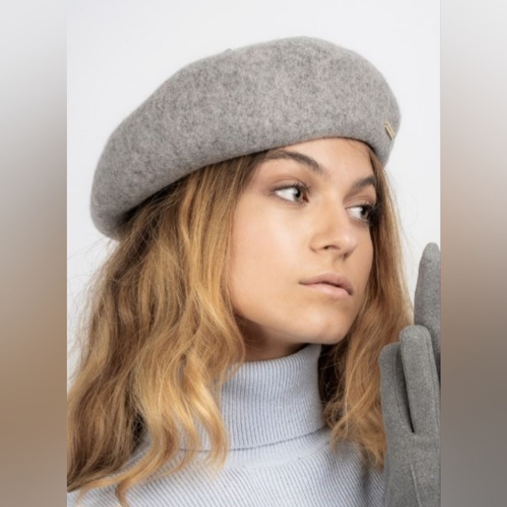 Grey French Style Beret Hat Adjustable NWT